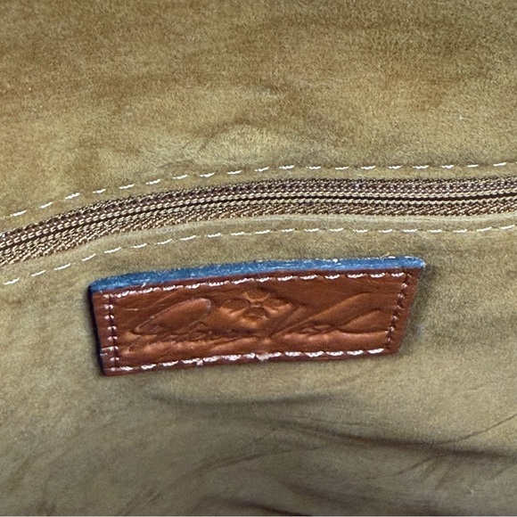 Patricia Nash Carducci Ochre Handbag Distressed Red Leather Purse Long Strap - Picture 11 of 16